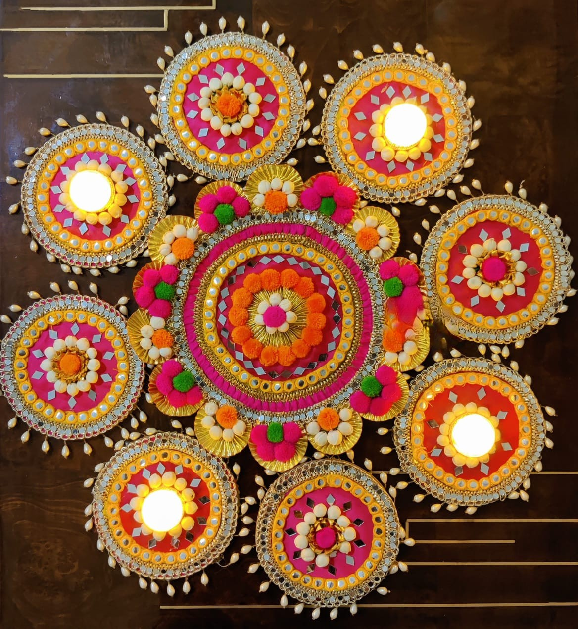 Premium Heavy Rangoli Set of 9Pcs