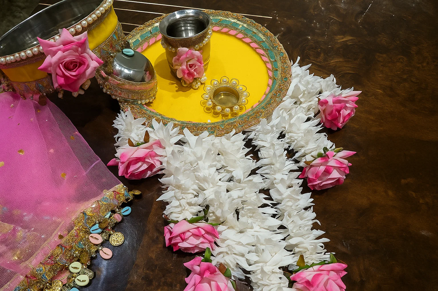 Rose Gajra Karwachauth Thali Combo