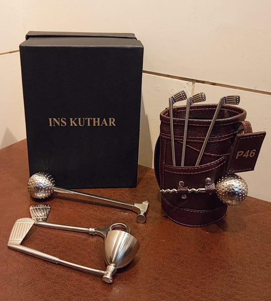 Leather Golf Bar Set