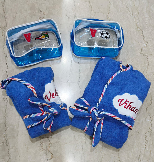Bathrobe and Pouch Set