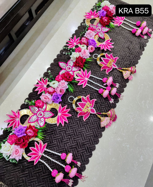 Heavy Lotus Rose Bandhanwar with Side Hangings