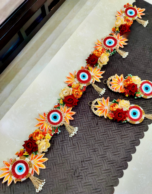 Evil Eye Bandhanwar with Shubh Labh Side Hangings