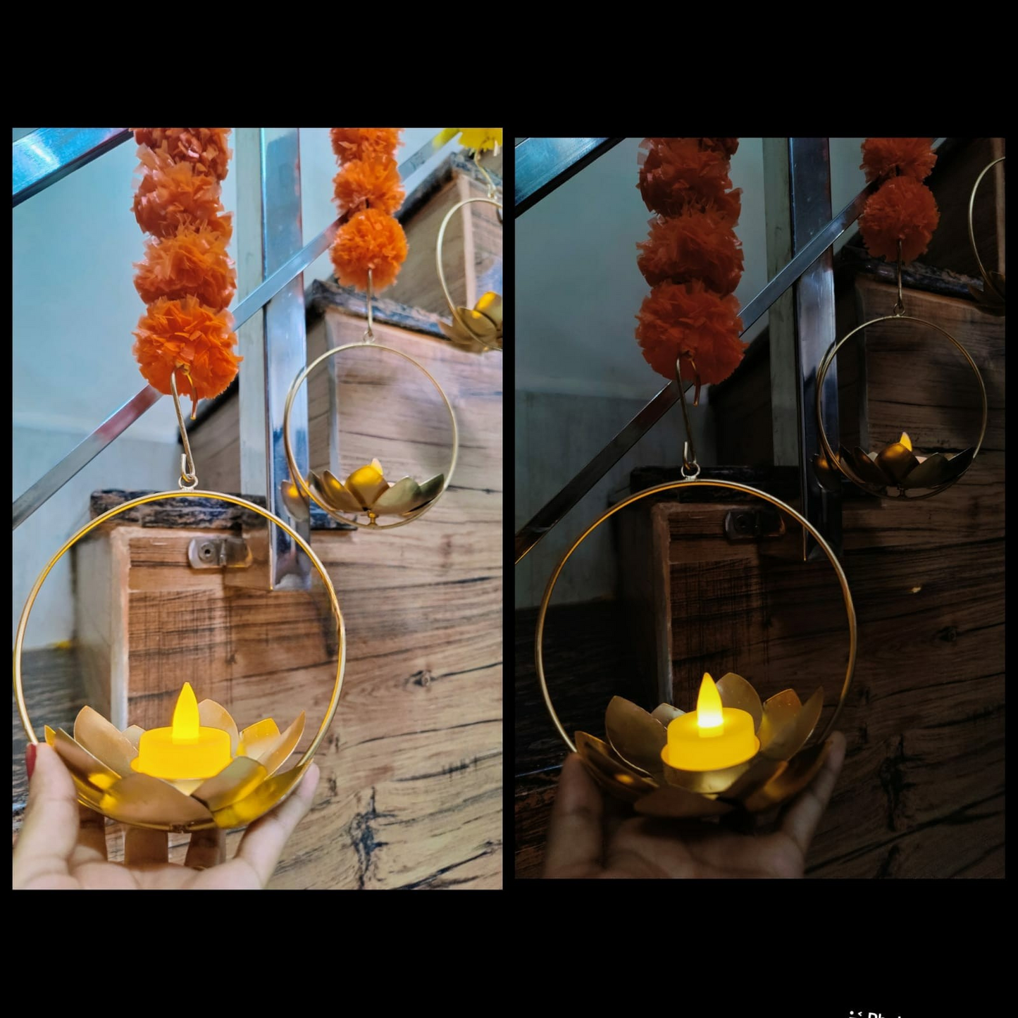 Metal Ring Lotus Hangigs